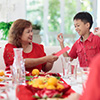 Family celebrating Lunar New Year