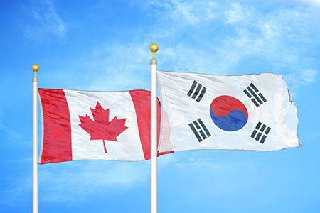 Canada and South Korea flags