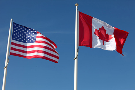 canada and usa flags