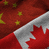 The flags of China and Canada