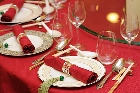 Chinese wedding banquet table setting