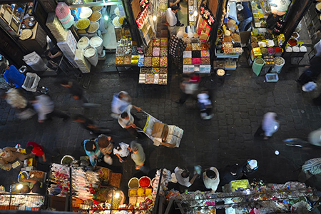  Al-Hamidiyah Souq - overhead view of market in Syria