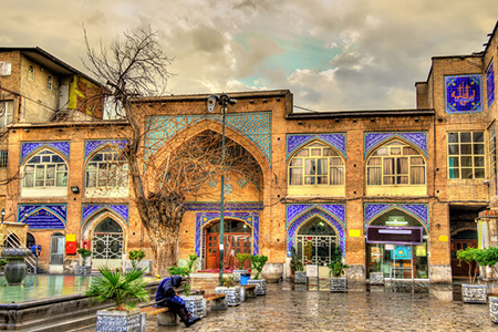 Historic buildings in the city centre of Tehran, Iran