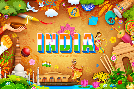 illustration of India background showing its incredible culture