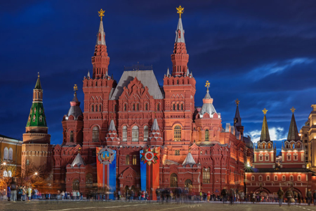 State Historical Museum on red square in Moscow, Russia