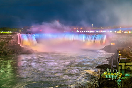 Horseshoe Falls, also known as Canadian Falls at Niagara Falls. View from Canada