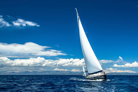 sailboat in wind