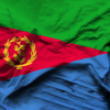 Eritrea wrinkled flag