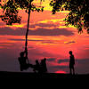 Silhouette Photo of Children Playing