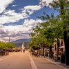 Kelowna, British Columbia/Canada - July 24, 2020: Restaurant Patios lining the famous Bernard Avenue