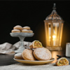 Traditional cookies for Islamic holidays on table. Eid Mubarak