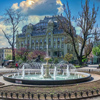 Odessa, Ukraine 06.05.2022. Fountain in the City garden in Odessa during the war in Ukraine on a sun
