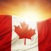 Canada flag on sunny background