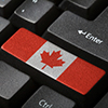 The Canadian flag button on the keyboard close-up