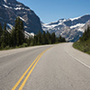 Highway passing below the Canadian Rockies, Banff National Park, Alberta