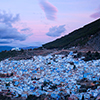 Panorama of Chefchaouen Blue Medina at sunset in Morocco, Africa