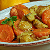 Cameroonian national cuisine - chicken and carrots in bowl