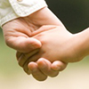 Hands of mother and son (holding, hands, hand)