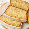 Homemade lemon cake with poppy seeds and sugar glaze. Selective focus
