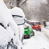 Cars Covered With Fresh White Snow After A Heavy Blizzard In Bucharest City