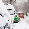 snow on cars