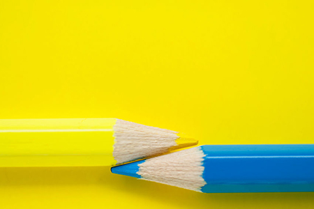 Pencil crayons Ukraine flag colours