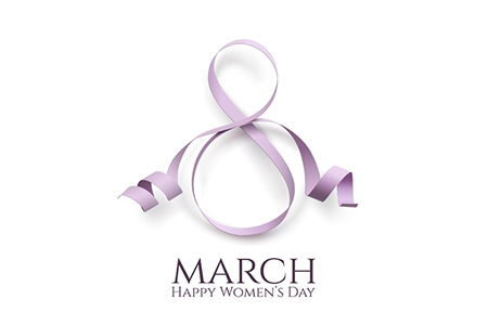 womens day text - ribbon in shape of 8