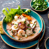 PERUVIAN CEVICHE SEBICHE. Peruvian seafood and fish ceviche with maize