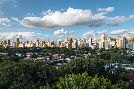 Aerial View of Sao Paulo city, Brazil
