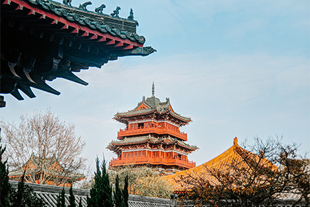 A beautiful old Kaifeng temple in China