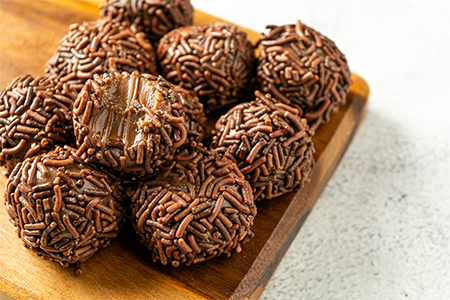 brigadeiro, delicious traditional dessert party snack with sprinkles