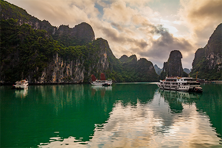 sunset at Halong bay, Vietnam