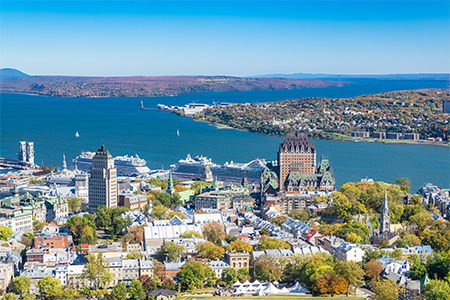 Quebec City, panorama of the town, with the Saint-Laurent river in background