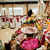 Huge variety of delicious and colorful meals on wedding banquet