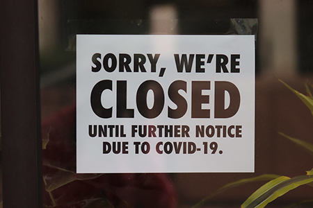 Closed for Covid sign