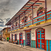 Jardin, Colombia - May 2019 : Picturesque village in cloudy weather, HDR Image