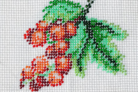 grapevine embroidered with beads
