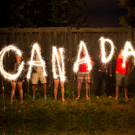 Canada - Image of sparklers spelling Canada