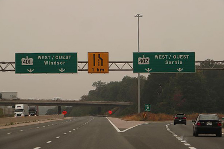 Junction of Highway 401 and Highway 402, London, Ontario