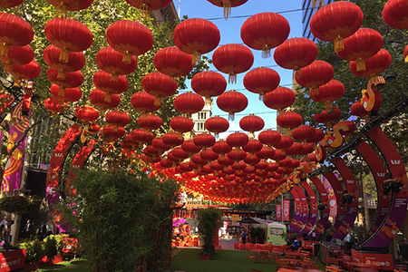 Row of lanterns at Chinese NY festival