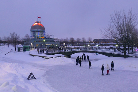 Ice Skating Rink in the winter in Montreal, Quebec, Canada