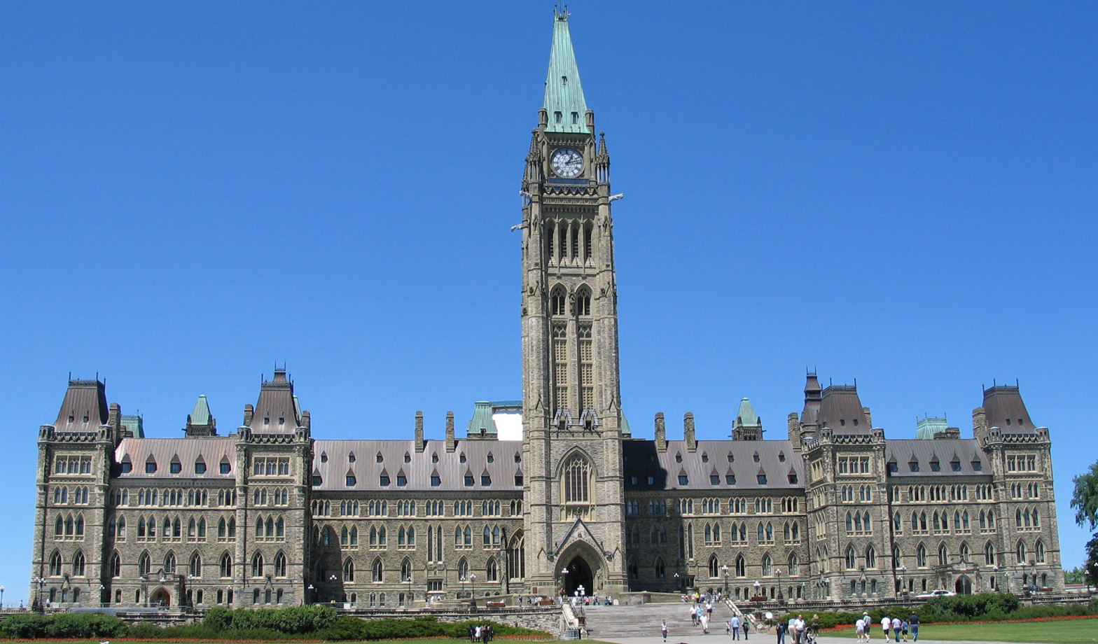A view of the Canadian parliament building in Ottawa, Canada