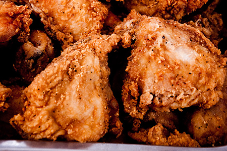 Close up of fried chicken