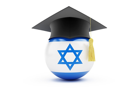 Israel ball with graduation cap