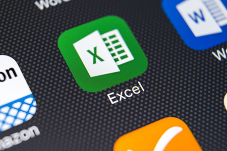 Microsoft Excel icon showed on black background