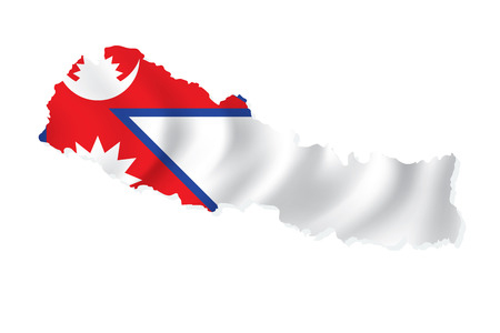 map of Nepal with flag