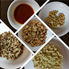 collage of main ingredients in Koshari dish