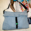 photo of denim purse