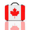 briefcase with Canada flag pattern overlay
