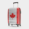 carry-on luggage with canada flag print